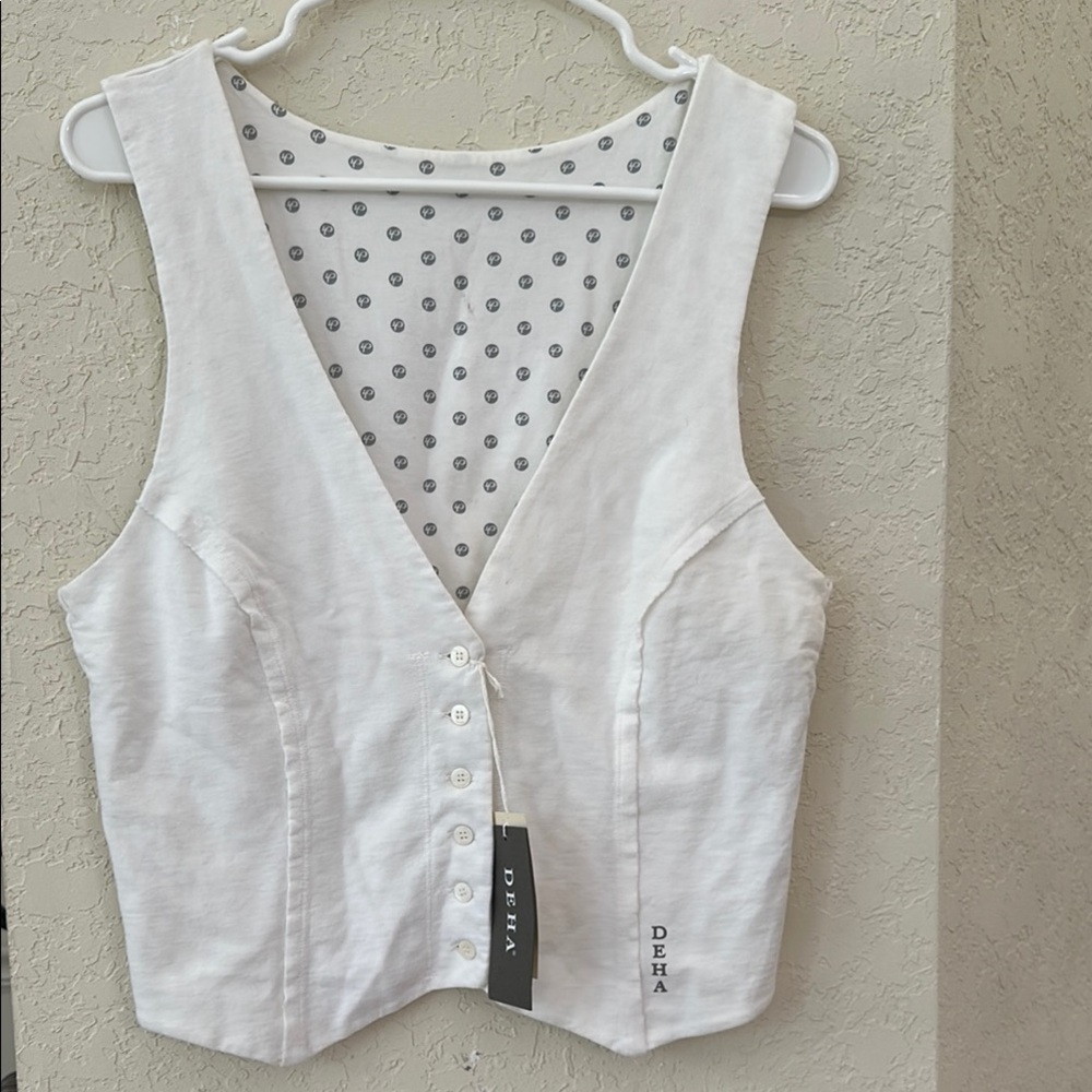 White V-Neck Women's Tank Top
